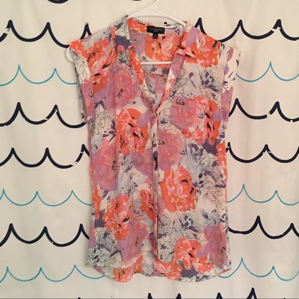 The Limited xs sleeveless floral top